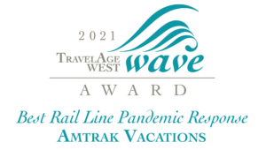 Travel Age West Wave 2021 Award_Color Best Rail Line Pandemic Response Award for Amtrak Vacations