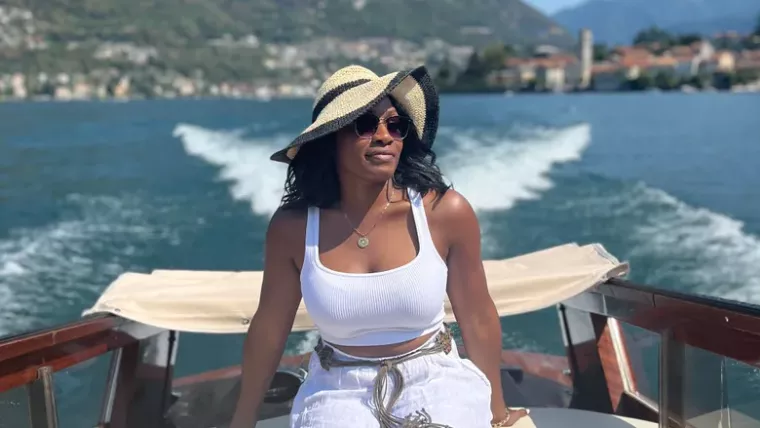 Travel Weekly's Nicole Edenedo on a boat in Lake Como, Italy